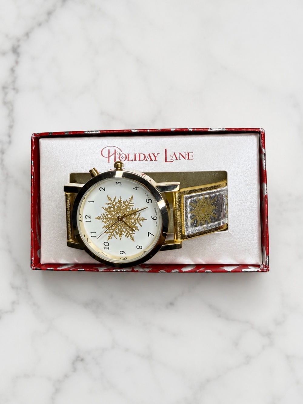 Holiday Lane Gold and Silver toned Snowflake Watch – new
